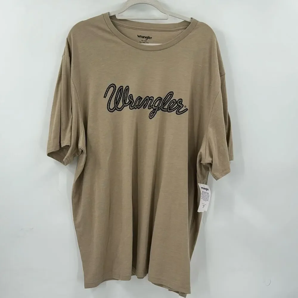 NWT Wrangler Mens Rope Logo Short sleeve Graphic T Shirt - Picture 2 of 6